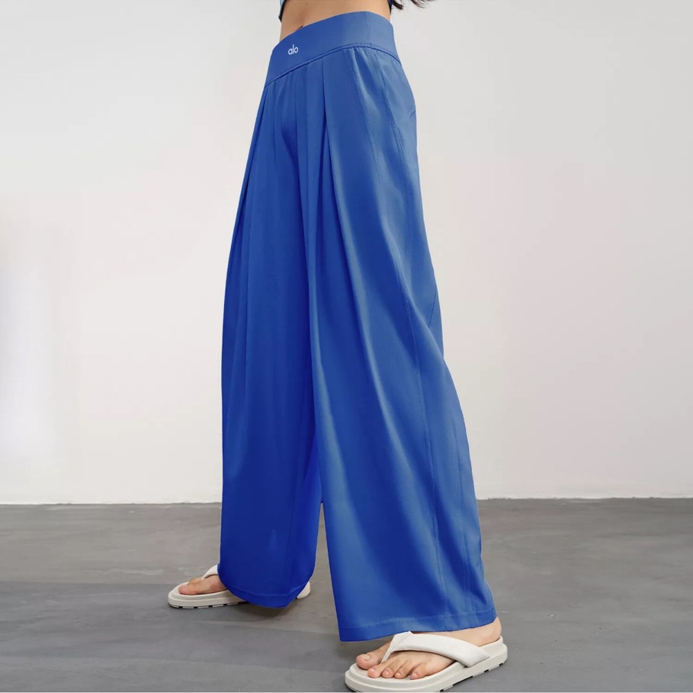 ALO Yoga Blue Wide-Leg Palazzo Pants